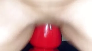 MILF puts Huge Dildo in the Pussy and in the Ass, before Anal