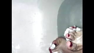 Mistress Andrea Parker's feet take a bath