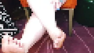 Foot clowns goon to shitty pixel porn