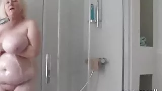 Sally taking a shower