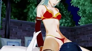 Blonde elf rides face before getting creampied. WoW Hentai