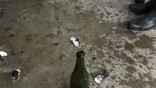Champagne bottle in big pussy