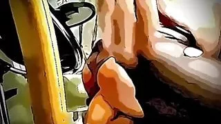 She ask him to show, Anal destroying, riding big fat dildo