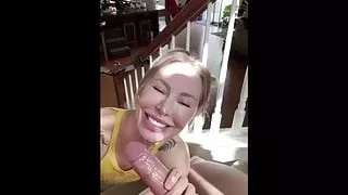 Such a pretty girl and she takes such good care of his dick