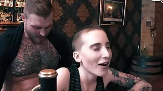 Business Guy books German short hair punk teen hooker