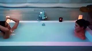 Victoria justice in bath with herself