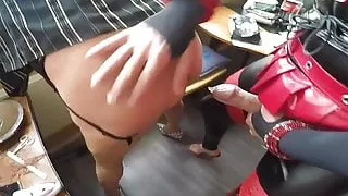 Two matures shemales fuck