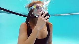 A perfect brunette babe Katya Nakolkina underwater