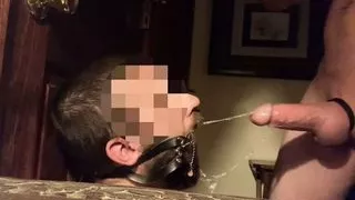 Skull fucked like a fleshlight - mouth open with gag