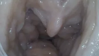 This is what your cock sees! Dildo cam pussy contractions!