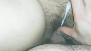 My wife loves cumshots on her hairy pussy