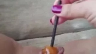 Pussy fuck with lollipop