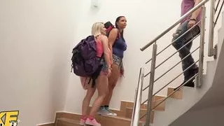 Fake Hostel – Secret Affair Turns into Bed Bunk Threesome