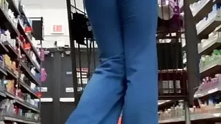 Tight Ass 70s style Jeans, Walmart, Sexy Public Sissy Cindie