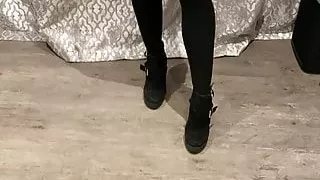 Teasing in a little black dress