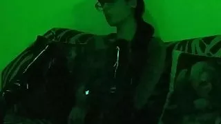 Sexy goth domina smoking in mysterious green light pt2 HD