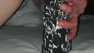 Wife ride huge dildo