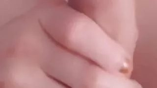 Sexy amateur girlfriend slapping herself with a cock