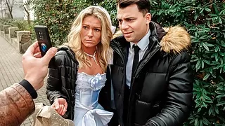 DEBT4k. Debt collector fucks the bride in a white dress