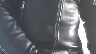 All saints leather jacket wank and cum