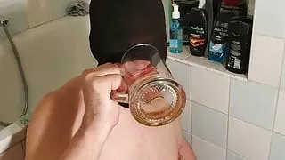 Ultra hard gagging throat fuck a piss drinker slave