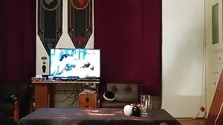 Deepthroat cockworship gay blowjob while watching gangbang p