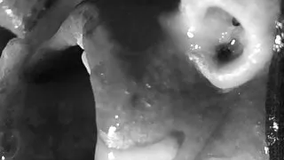 Gicle bouche visage cum mouth slut face salope vide couille