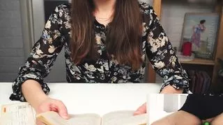 Literal orgasm from a young beauty. Sitting on a vibrator