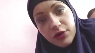 POV, horny Muslim woman was caught while watching porn