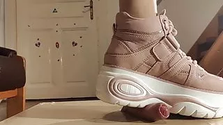 Sexy domina POV cock stomp & abuse slave in boots pt2