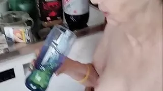 Old whore drinks my piss
