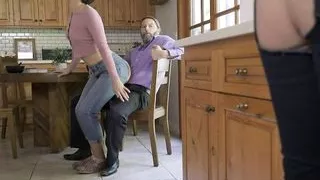 Wild Stepmother And Stepdaughter Share Husband's Cock