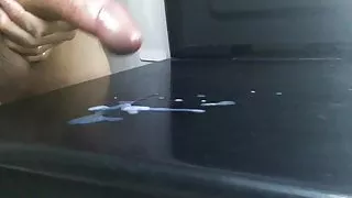 Frottating My Big Cock against My Desk - Hot Twink Cumming