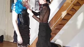 Goth Dominatrix Dressing up crossdresser TV sissy slave pt2