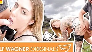 Mia Blow gets her pussy wet in PUBLIC! WolfWagner.com