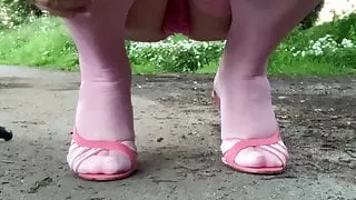 Geiler Parkplatz wichsen Strumpfhosen Strumpfhosen Fersen Cumshot