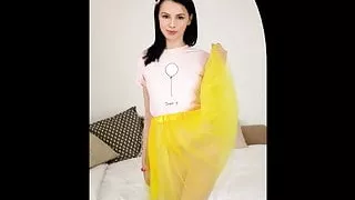 Beautiful Brunette Wears a Princess Crown While Naked On Her