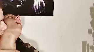 Neck fetish for a tattooed slim teen slut pt1