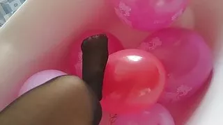Balloons Bathroom Stockings legs