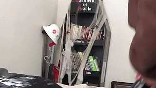 Friendly throat fuck on bed