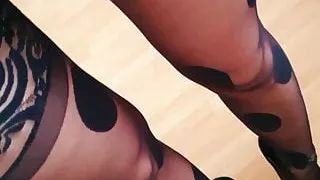 Get Ready With Me Glamour Stockings Big Polka Dot Lace Top S