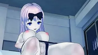 Chika Fujiwara reibt ihre Muschi - Love is War Hentai.