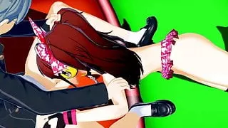 Rise gets mouth fucked and spits out cum in publics.