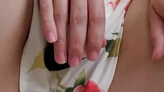 horny college teen, huge cumshot through clothing