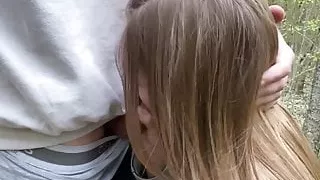 Public blowjob in the forest 1