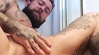 OF - Gareth Hulin tattooed muscle bodybuilder ass play
