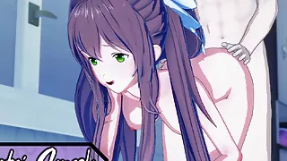 Monika fucked doggystyle. Doki Doki Literature Club