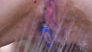 Shaving hairy PUSSY. Razor Masturbation