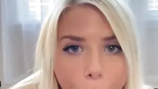 Sucking it real fast before his girlfriend gets home