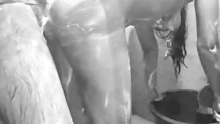 Baden, Badezimmer, Boss, Creampie, Doggy Style, Haarige Muschi